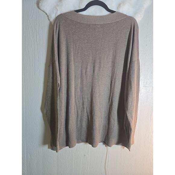 Chelsea28 Cashmere-Blend Plus XL V-Neck Tunic Sweater Winter Cozy Office Fall - Picture 7 of 11